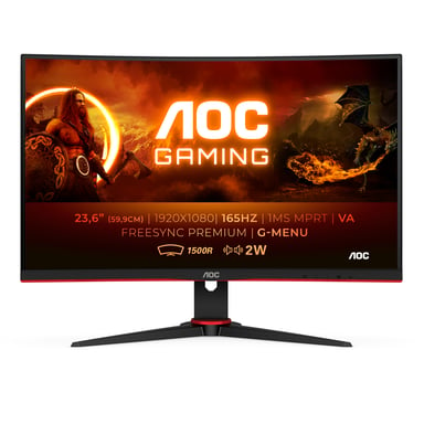 AOC G2 C24G2AE/BK écran plat de PC 59,9 cm (23.6'') 1920 x 1080 pixels Full HD LED Noir, Rouge
