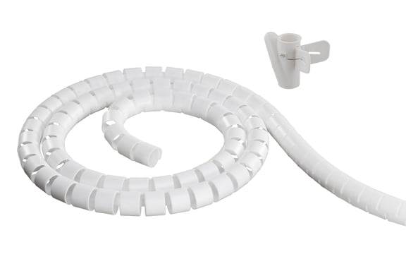 Deltaco LDR05 organizador de cables Escritorio/pared Tubo flexible para protección de cables Blanco 1 pieza(s)