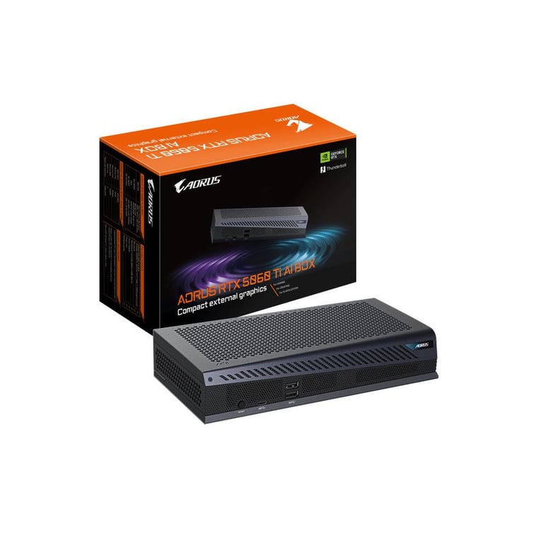 GIGABYTE AORUS RTX 5060 Ti AI BOX Carte Graphique GDDR7 128bit PCI E 5.0 2572MHz Fréquence du coeur 3 x DP 2.1 1 x HDMI 2.1 GV N506TIXEB 16GD