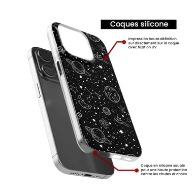 Funda de silicona - Compatible con Samsung Galaxy M55 5G - diseño galaxy draw