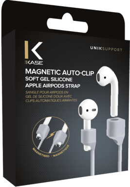 Cinturino in morbido silicone gel con clip magnetica per AirPods/ AirPods Pro, grigio siderale