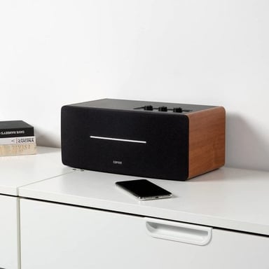 Edifier D12 Diffusore nero, legno cablato e wireless 70 W
