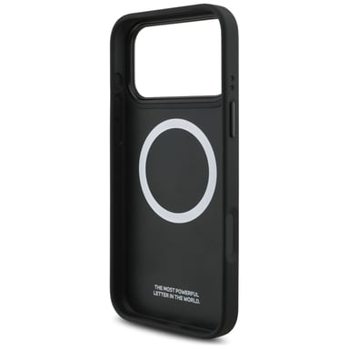 Custodia BMW M Perforated Stripe Logo MagSafe per iPhone 17 Pro Max, grigia