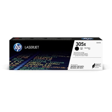 Cartouche de toner HP 305X noir authentique pour imprimantes LaserJet Pro 300/400 - Capacité 4000 p