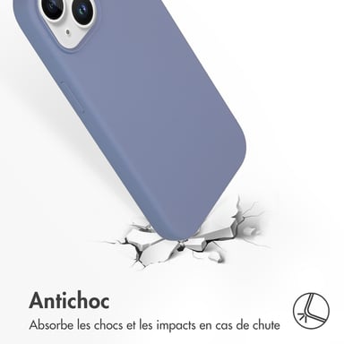 Accezz Coque Liquid Silicone pour Apple iPhone 15 - Lavender Gray