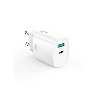 Chargeur Secteur Rapide Double USB 30w Max : USB-A 18w Qc + USB-C 30w Pd - Blanc - Xo