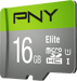 Carte Mémoire MicroSD Elite 16GB Class 10 - 100 MB/S PNY
