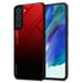 Coque pour Samsung Galaxy S22 en ROUGE - NOIR Housse de protection Étui bicolore en silicone TPU et dos en verre trempé