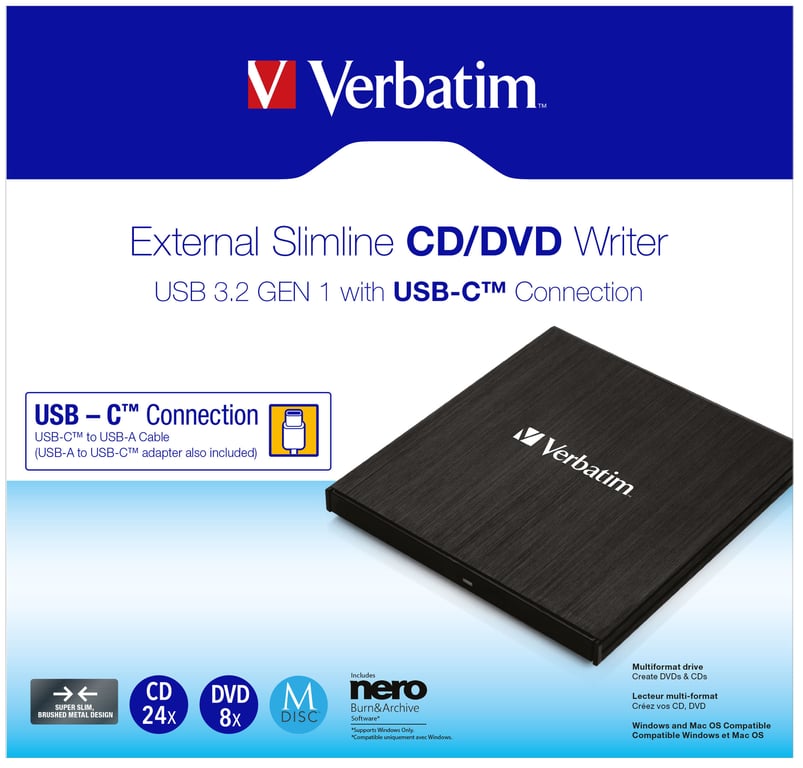 Verbatim 43886 Graveur Externe USB C - vue 3
