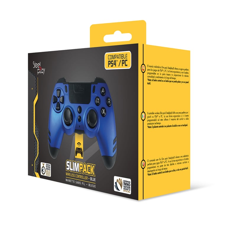 Manette sans Fil Steelplay Slim Pack pour PS4 PS3 et PC Or - vue 2