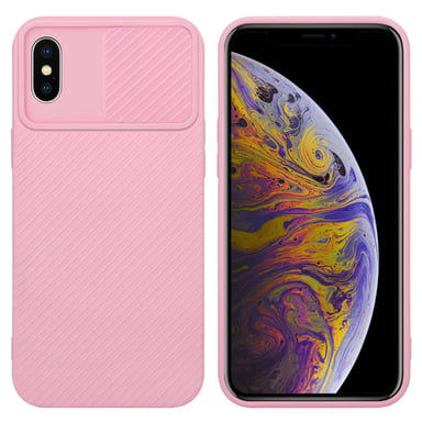 Coque pour Apple iPhone XS MAX en Bonbon Rose Housse de protection Étui en silicone TPU flexible et avec protection pour appareil photo