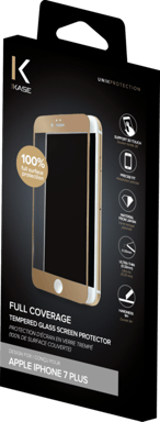 Protezione dello schermo in vetro temperato (100% copertura della superficie) per Apple iPhone 7 Plus, oro