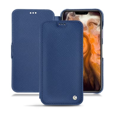 Housse cuir Apple iPhone 11 Pro Max -  - Bleu - Cuir saffiano