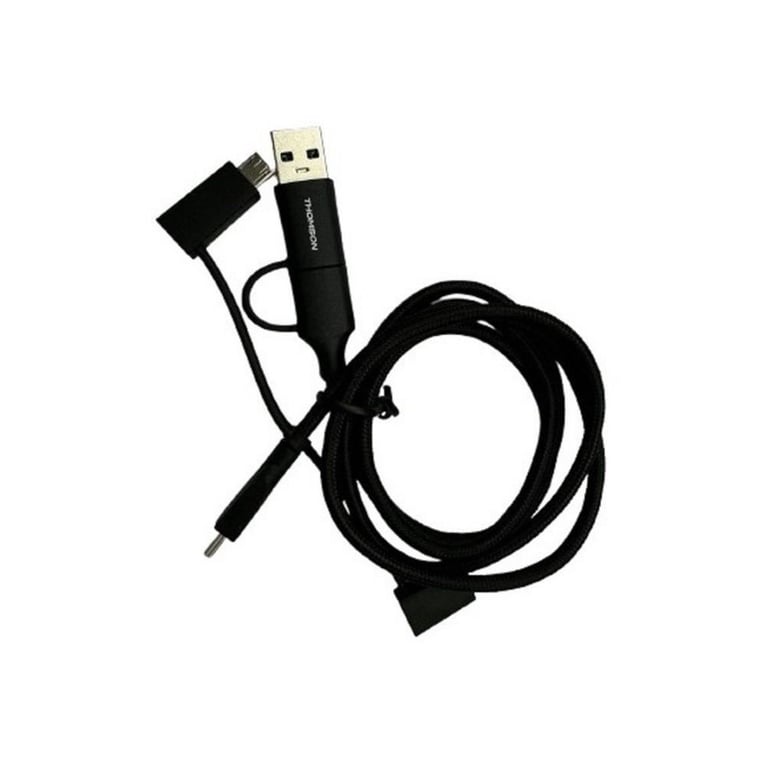 Triple câble de charge & donnees THOMSON USB A + USB C vers micro USB / Iphone/ USB C Longueur 1.5 - vue 1