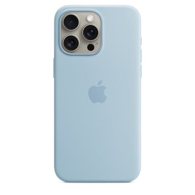 Apple Coque en silicone avec MagSafe pour iPhone 15 Pro Max - Bleu clair Apple iPhone 15 Pro Max
