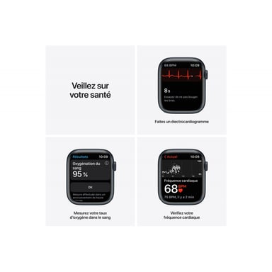 Watch Series 7 (GPS) Boîtier en Aluminium Minuit de 45 mm, Bracelet Sport Minuit