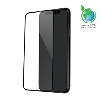 Protection d'écran en verre trempé (60% verre trempé recyclé) pour Apple iPhone X/XS/11 Pro, Noir