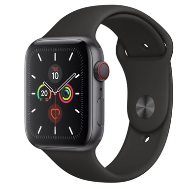 Apple Watch Series 5 OLED 44 mm Numérique 368 x 448 pixels Écran tactile 4G Gris Wifi GPS (satellite)