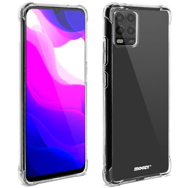 Moozy Coque en silicone anti-choc pour Xiaomi Mi 10 Lite 5G - Coque de téléphone transparente et transparente en TPU souple