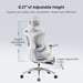 SIHOO Doro C300 Fauteuil de Bureau Ergonomique JT - Accoudoirs 3D, Soutien Lombaire Auto-ajustable, Mécanisme à Bascule - Dossier en Maille - 3 Positions d'Inclinaison - Blanc