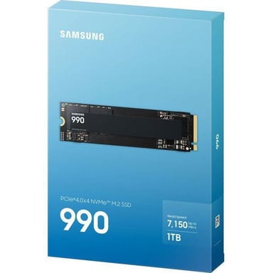 SSD SAMSUNG SERIE 990 M.2 1 TB 2280 PCIe Gen 4.0 x4 NVMe 2.0 Lectura 7150 MB/s Escritura 6450 MB/s MZ-V9V1T0BW