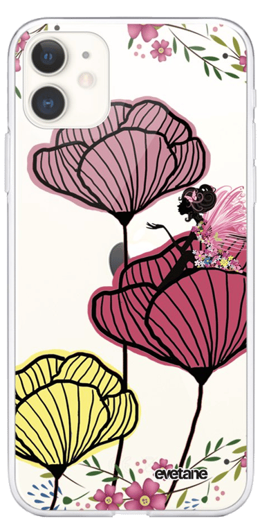 Evetane Coque Apple iPhone 11 360 intégrale transparente Motif Coquelicot couleur Tendance