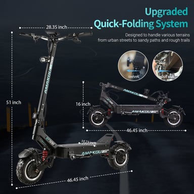 Trottinette électrique TOURSOR X7 à double moteur, batterie 72 V 40 Ah, autonomie maximale de 120 km