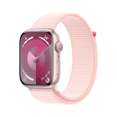 Watch Series 9 GPS, boitier en aluminium de 45 mm avec boucle sport, Rose