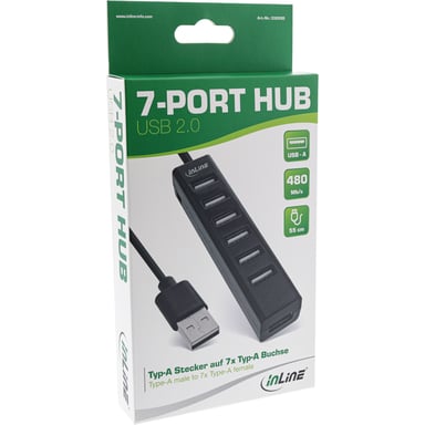 InLine 33293D hub & concentrateur USB 3.2 Gen 1 (3.1 Gen 1) Type-A 480 Mbit/s Noir