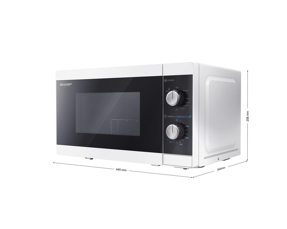 Micro-Ondes Grill Sharp YC-MG01E-W – Capacité 20 L, Puissance 800 W, 5 Niveaux - vue 2