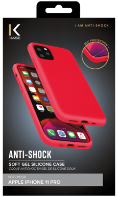 Guscio in morbido silicone gel antiurto per Apple iPhone 11 Pro, rosso fuoco