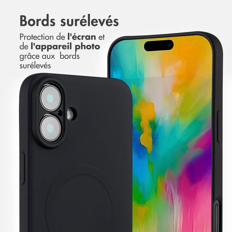 imoshion Coque Couleur avec MagSafe pour Apple iPhone 16 Plus - Noir