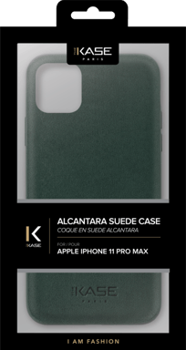 Cover in pelle scamosciata Alcantara per Apple iPhone 11 Pro Max, verde notte