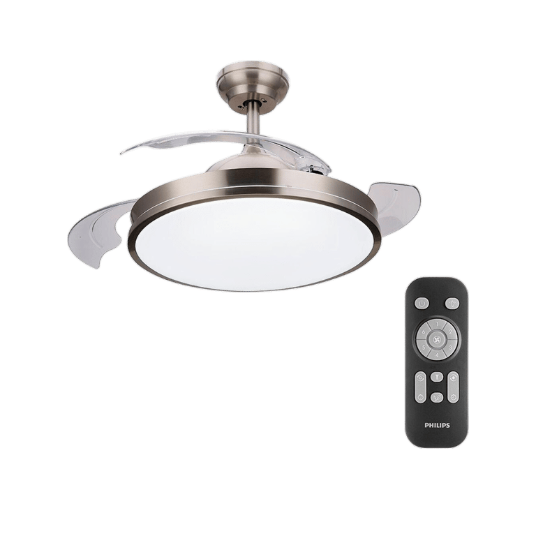 Ventilateur de plafond LED Philips Atlas Nikel 28+ Pales ø106cm Télécommande - vue 2