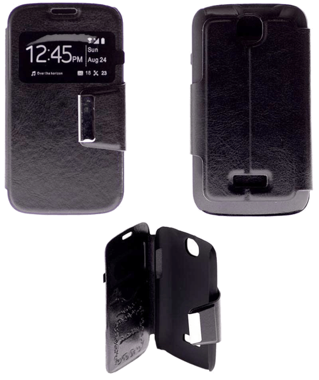 Etui Folio compatible Noir Wiko Cink +