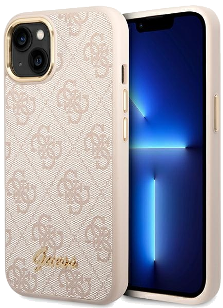 Guess étui pour iPhone 14 Plus 6.7 rose 4G Logo Or Vintage