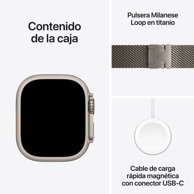 Reloj inteligente APPLE WATCH Titanio Natural / Milanés Natural Ultra 3 L