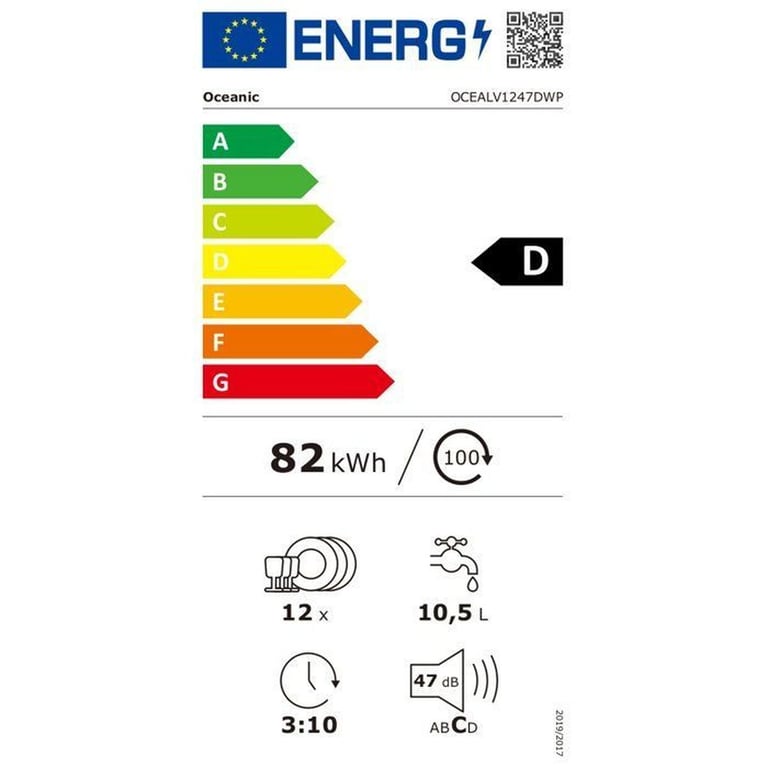 Lave vaisselle pose libre OCEANIC OCEALV1247DWP 12 couverts Induction L60cm 47 dB - vue 5