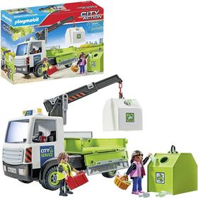 Camion Grue de Recyclage de Verre avec Personnages et Accessoires Neuf