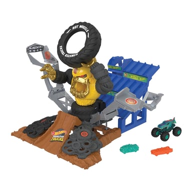 Hot Wheels Monster Trucks Ciclón Accidente Gorila Arena Action Play Set Multicolor