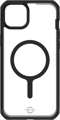 Custodia Itskins per iPhone 15 Hydbrid R Sling MagSafe trasparente e nera rinforzata
