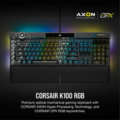 Tastiera da gioco Corsair K100 RGB French AZERTY USB Nero