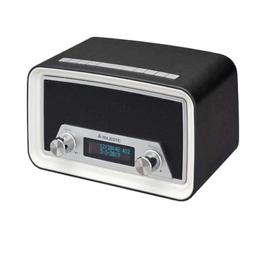 New Majestic DAB-842N Horloge Numérique Noir, Blanc