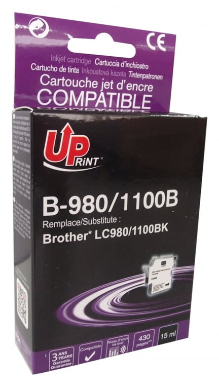 Cartouche encre UPrint compatible BROTHER LC 980LC 1100BK Neuf