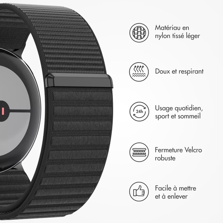 Bracelet Google Pixel Watch / Watch 2 / 3 / 4 41mm Nylon - vue 3