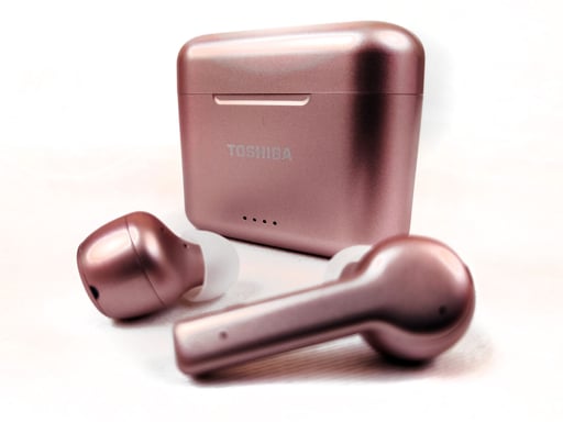 Ecouteurs True Wireless avec chargeur QI Toshiba RZE-BT750 - Rose Or