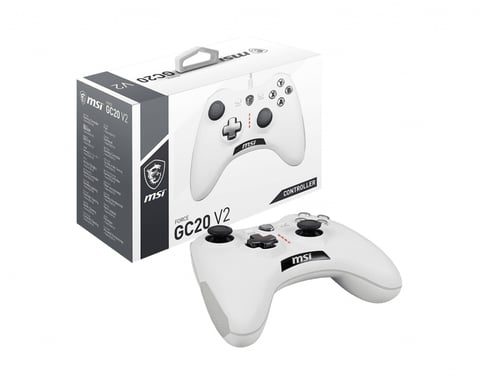 MSI Force GC20 V2 Blanco USB 2.0 Gamepad Analógico/Digital Android, PC