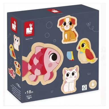 Puzzles de madera evolutivos para mascotas - 4 piezas