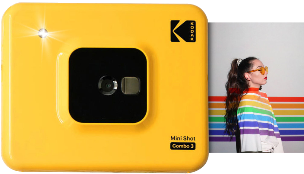 KODAK Mini Shot Combo 2 C300 - Appareil Photo Instantané (Photo Carré 7,6 x 7,6 cm - 3 x 3, Écran LC