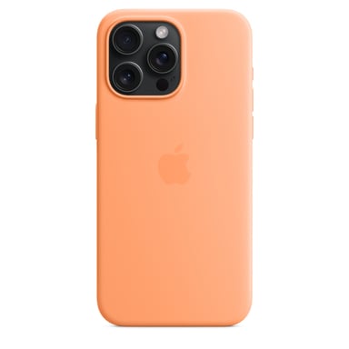 Coque en silicone avec MagSafe pour iPhone 15 Pro Max Sorbet à l orange